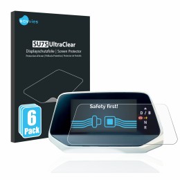 Front side of a product packaging with the brand logo Savvies. Next to it is the device Volkswagen ID.5 Digitalcockpit shown w