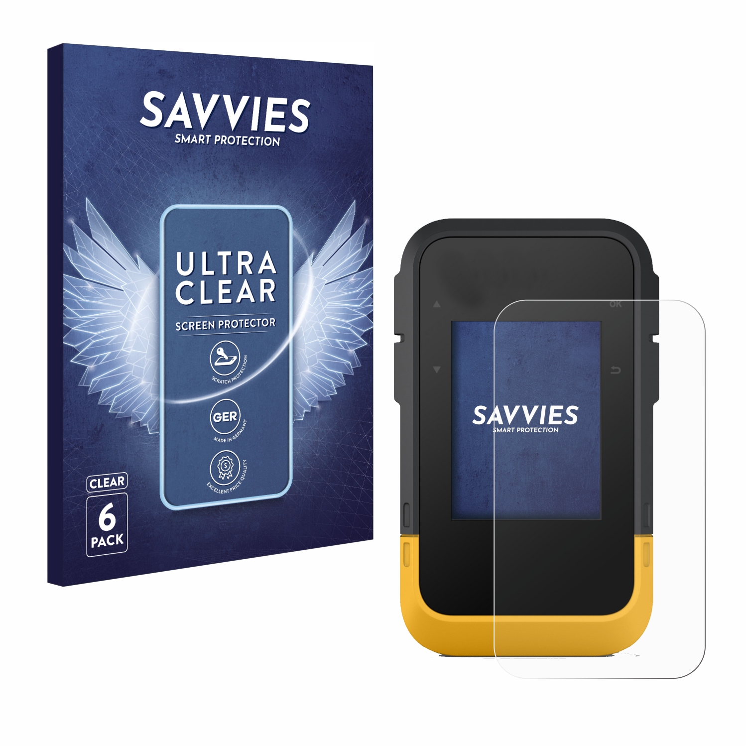 Savvies 6 Pellicole Protettive Per Garmin ETrex SE – Trasparenti, Anti-graffio, Adesivo Silicone