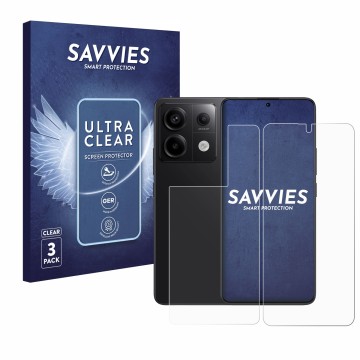 Parte frontale di una confezione del prodotto con il logo del marchio Savvies. Accanto è raffigurato il dispositivo Xiaomi Red