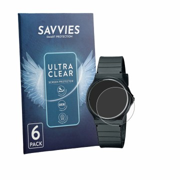 Parte frontale di una confezione del prodotto con il logo del marchio Savvies. Accanto è raffigurato il dispositivo Casio Coll