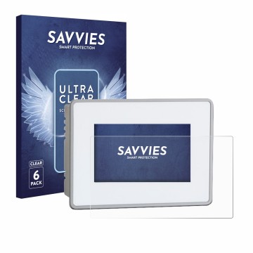 Face avant d’un emballage produit avec le logo de la marque Savvies. À côté, l’appareil BUCHER automation JetView 1004 est rep