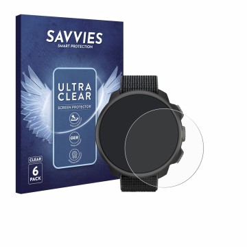 Vorderseite einer Produktverpackung mit dem Markenlogo Savvies. Daneben ist das Gerät Suunto Nautic S mit dem zugehörigen Disp
