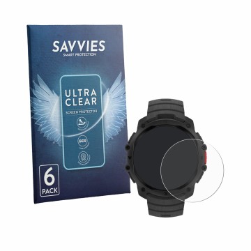 Parte frontale di una confezione del prodotto con il logo del marchio Savvies. Accanto è raffigurato il dispositivo Polar Stre