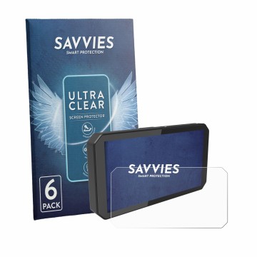 Face avant d’un emballage produit avec le logo de la marque Savvies. À côté, l’appareil Innovv N1 Pro 5.99