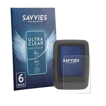 Parte frontal de un envase de producto con el logotipo de la marca Savvies. Al lado se muestra el dispositivo Ananda D16 TFT-D