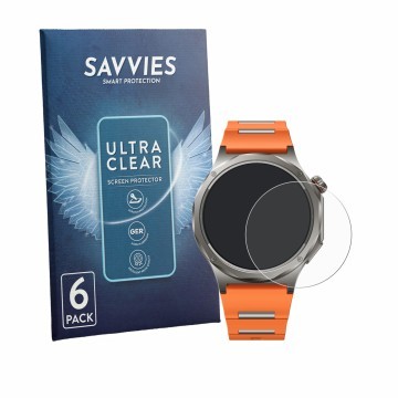 Face avant d’un emballage produit avec le logo de la marque Savvies. À côté, l’appareil Oppo Watch X3 est représenté avec la p
