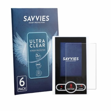 Front side of a product packaging with the brand logo Savvies. Next to it is the device QuivyLivy Speedometer shown with the c