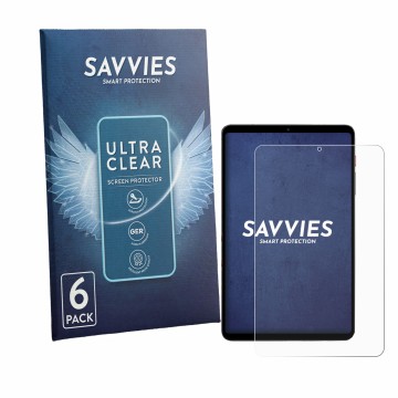 Vorderseite einer Produktverpackung mit dem Markenlogo Savvies. Daneben ist das Gerät BNCF BPad T1 mit dem zugehörigen Display