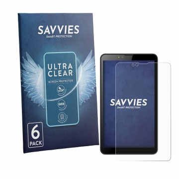 Vorderseite einer Produktverpackung mit dem Markenlogo Savvies. Daneben ist das Gerät Brave BT7X1 mit dem zugehörigen Displays