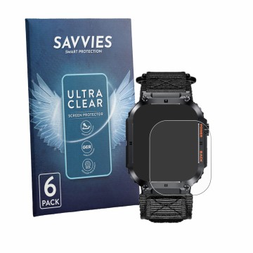 Front side of a product packaging with the brand logo Savvies. Next to it is the device Megalith K57PRO shown with the corresp