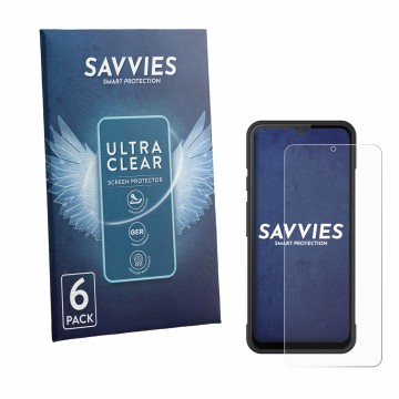 Parte frontale di una confezione del prodotto con il logo del marchio Savvies. Accanto è raffigurato il dispositivo iMin Swift