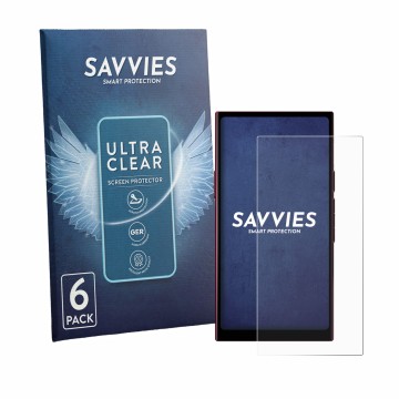 Front side of a product packaging with the brand logo Savvies. Next to it is the device Hiby R8 II shown with the correspondin