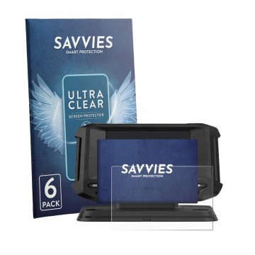 Vorderseite einer Produktverpackung mit dem Markenlogo Savvies. Daneben ist das Gerät Lowrance Eagle 4 mit dem zugehörigen Dis