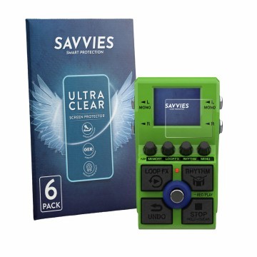Face avant d’un emballage produit avec le logo de la marque Savvies. À côté, l’appareil Zoom MS-90LP Plus est représenté avec 