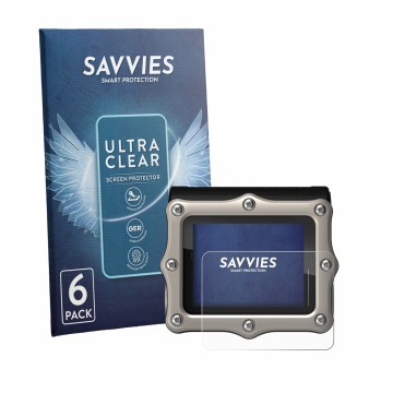 Parte frontale di una confezione del prodotto con il logo del marchio Savvies. Accanto è raffigurato il dispositivo Shearwater