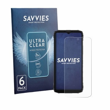 Face avant d’un emballage produit avec le logo de la marque Savvies. À côté, l’appareil Doogee Blade 10 Energy est représenté 