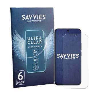Parte frontale di una confezione del prodotto con il logo del marchio Savvies. Accanto è raffigurato il dispositivo Vivo S60 c