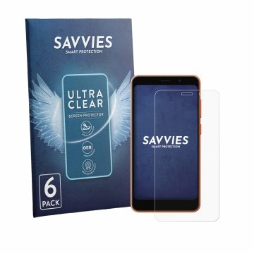 Parte frontale di una confezione del prodotto con il logo del marchio Savvies. Accanto è raffigurato il dispositivo Ulefone No