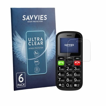 Face avant d’un emballage produit avec le logo de la marque Savvies. À côté, l’appareil artfone CS181 est représenté avec la p