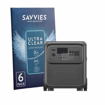 Face avant d’un emballage produit avec le logo de la marque Savvies. À côté, l’appareil Bluetti Elite 400 est représenté avec 