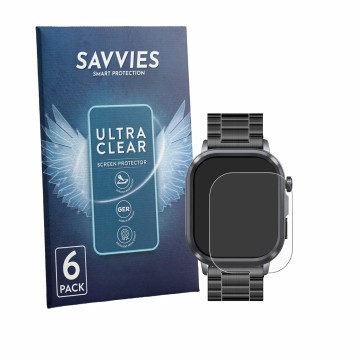 Vorderseite einer Produktverpackung mit dem Markenlogo Savvies. Daneben ist das Gerät Knauermann Pro 4 2026 (rechteckig) mit d