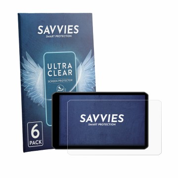 Parte frontale di una confezione del prodotto con il logo del marchio Savvies. Accanto è raffigurato il dispositivo Garmin dez