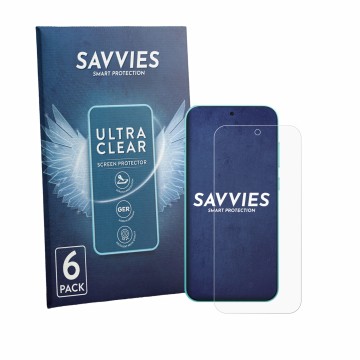 Parte frontale di una confezione del prodotto con il logo del marchio Savvies. Accanto è raffigurato il dispositivo Oppo F35 P