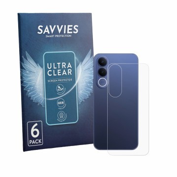 Parte frontale di una confezione del prodotto con il logo del marchio Savvies. Accanto è raffigurato il dispositivo Vivo V70 F