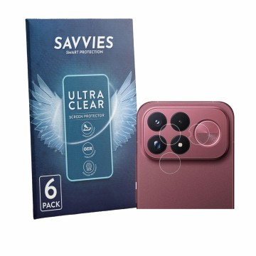 Parte frontal de un envase de producto con el logotipo de la marca Savvies. Al lado se muestra el dispositivo Xiaomi Poco F9 U