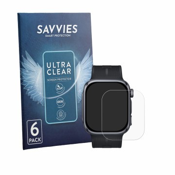 Vorderseite einer Produktverpackung mit dem Markenlogo Savvies. Daneben ist das Gerät Huawei Watch D3 mit dem zugehörigen Disp