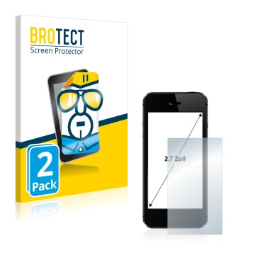 Front side of a product packaging with the brand logo BROTECT. Next to it is the device shown with the corresponding screen pr