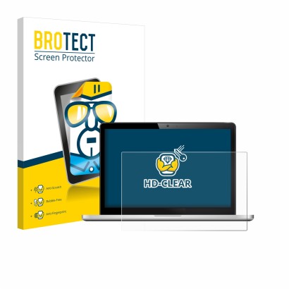 Vorderseite einer Produktverpackung mit dem Markenlogo BROTECT. Daneben ist das Gerät mit dem zugehörigen Displayschutz abgebi