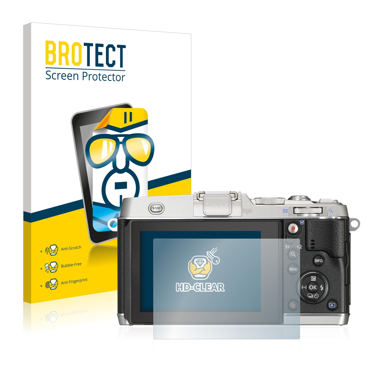 Bruni 2x Écran protecteur pour Olympus OM-D E-M10 Mark IV Protecteur d'écran eBa