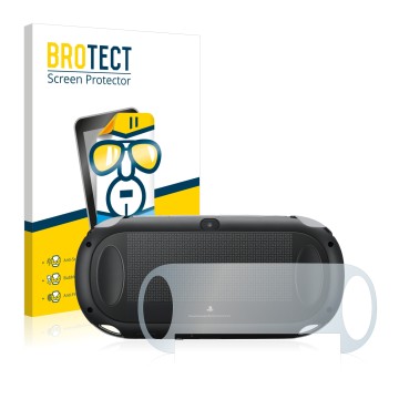 Front side of a product packaging with the brand logo BROTECT. Next to it is the device Sony Playstation PCH-1000-Serie PS Vit