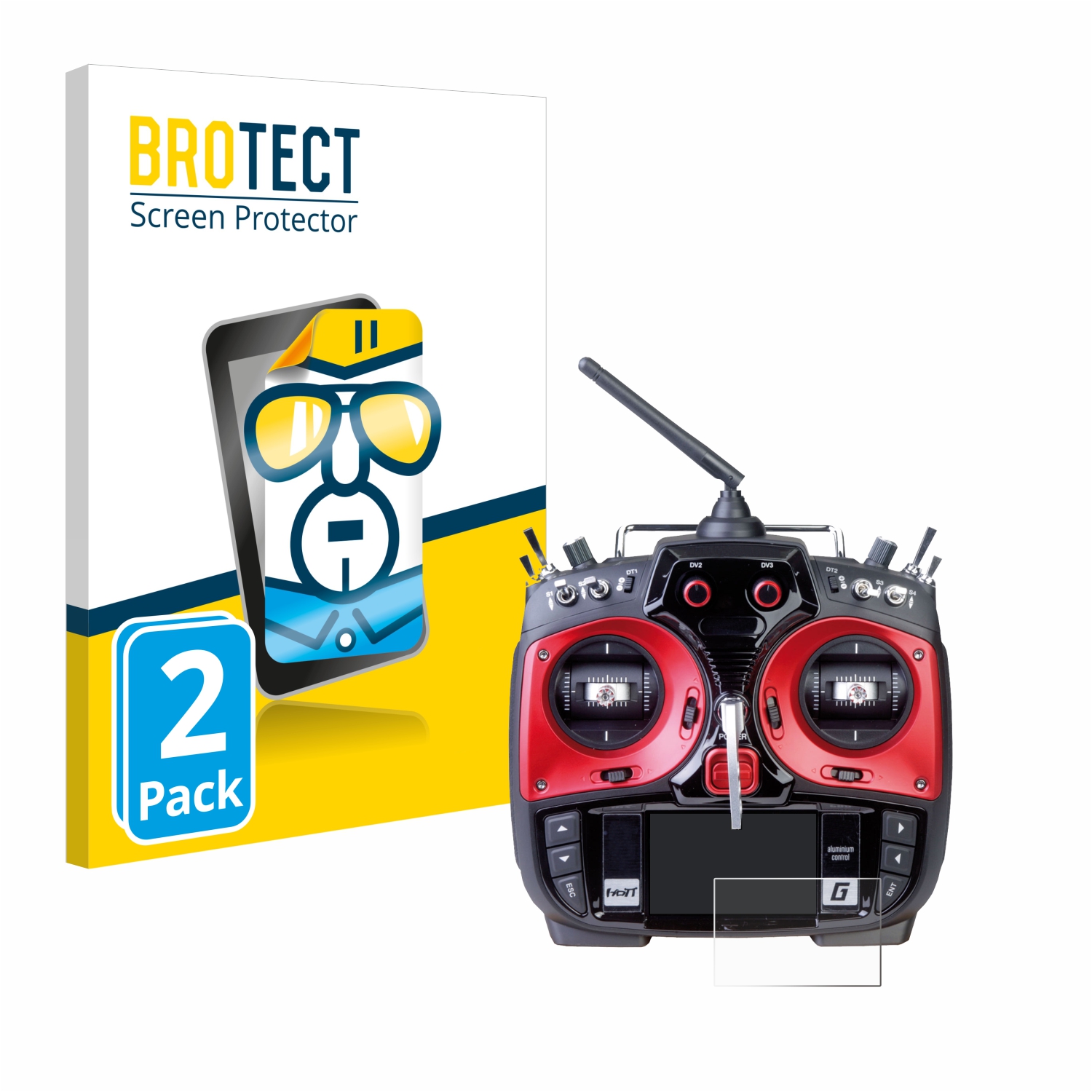 atFoliX Pellicola Vetro per Graupner MZ-24 PRO 9H Armatura