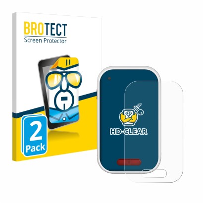 Parte frontal de un envase de producto con el logotipo de la marca BROTECT. Al lado se muestra el dispositivo Polar V650 con s