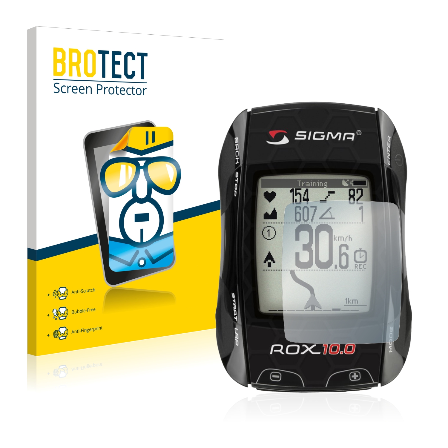 Hard-Coated 2X BROTECT HD-Clear Screen Protector for Sigma ROX 6.0 Crystal-Clear Dirt-Repellent