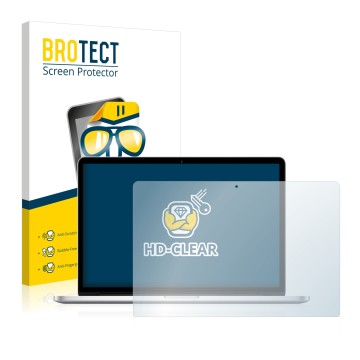 Vorderseite einer Produktverpackung mit dem Markenlogo BROTECT. Daneben ist das Gerät Apple MacBook Pro Retina 15