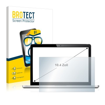 Vorderseite einer Produktverpackung mit dem Markenlogo BROTECT. Daneben ist das Gerät mit dem zugehörigen Displayschutz abgebi