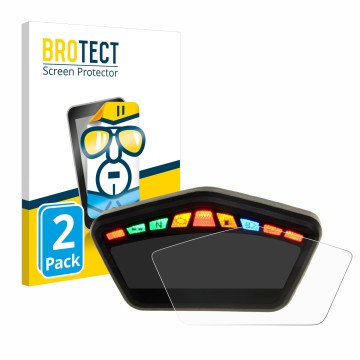 Vorderseite einer Produktverpackung mit dem Markenlogo BROTECT. Daneben ist das Gerät Ducati Hypermotard 821 2015 Tachoanzeige