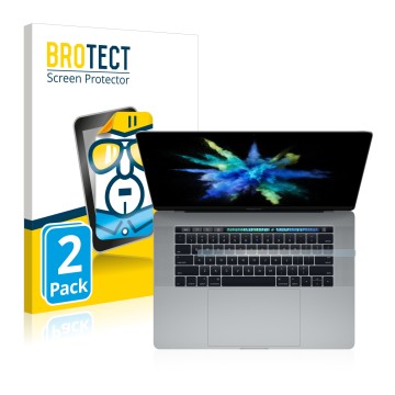 Vorderseite einer Produktverpackung mit dem Markenlogo BROTECT. Daneben ist das Gerät Apple MacBook Pro 15