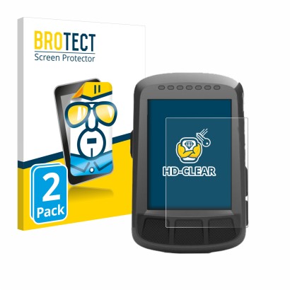 Face avant d’un emballage produit avec le logo de la marque BROTECT. À côté, l’appareil Wahoo Elemnt Bolt GPS est représenté a