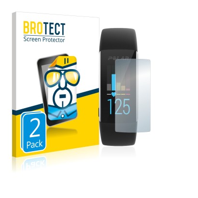 Face avant d’un emballage produit avec le logo de la marque BROTECT. À côté, l’appareil Polar A370 est représenté avec la prot