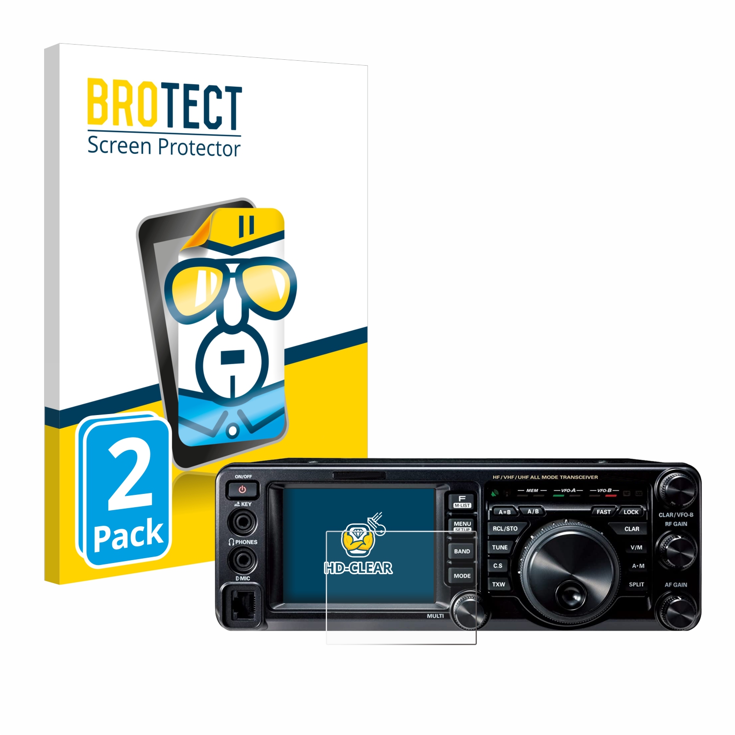 2x BROTECT HD-Clear Screen Protector for Yaesu FT-991A