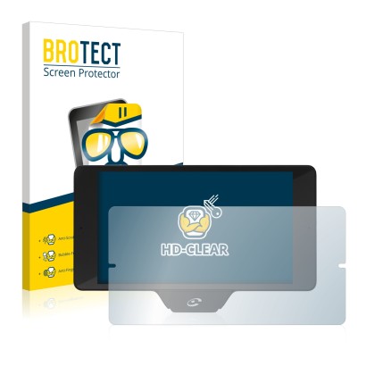 Face avant d’un emballage produit avec le logo de la marque BROTECT. À côté, l’appareil Coyote Nav+ 2017 est représenté avec l