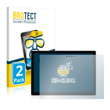 Vorderseite einer Produktverpackung mit dem Markenlogo BROTECT. Daneben ist das Gerät Microsoft Surface Pro 6 mit dem zugehöri
