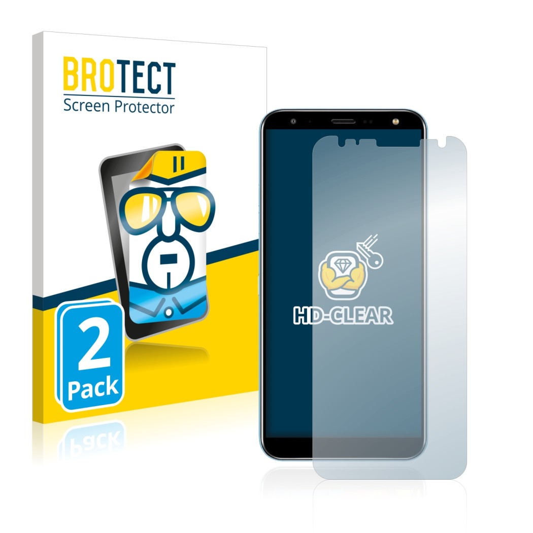 Front side of a product packaging with the brand logo BROTECT. Next to it is the device LG K40 shown with the corresponding sc