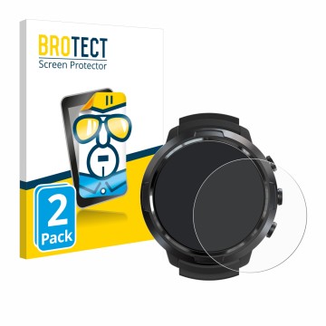 Front side of a product packaging with the brand logo BROTECT. Next to it is the device Suunto D5 shown with the corresponding