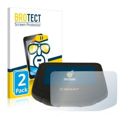 Front side of a product packaging with the brand logo BROTECT. Next to it is the device Giant RideControl Evo shown with the c