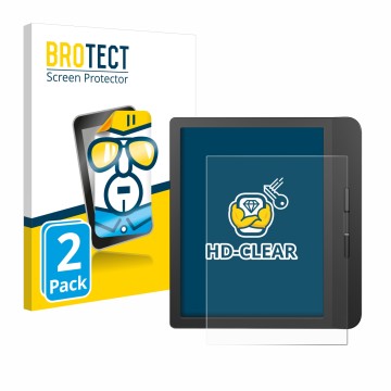 Front side of a product packaging with the brand logo BROTECT. Next to it is the device Tolino Vision 5 shown with the corresp